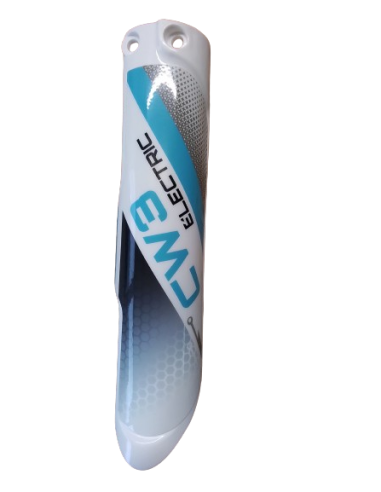 Right shock shield white with stickers