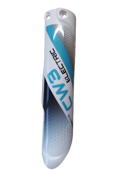 Right shock shield white with stickers