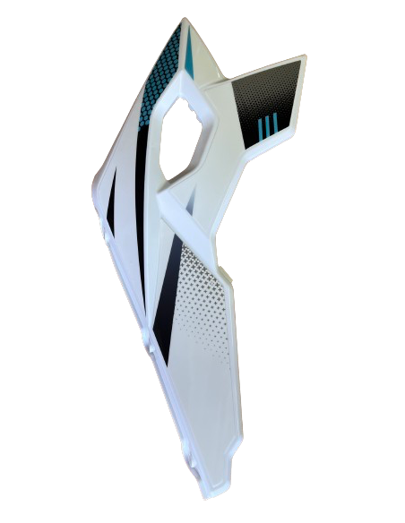 Right cushion trim panel white with stickers