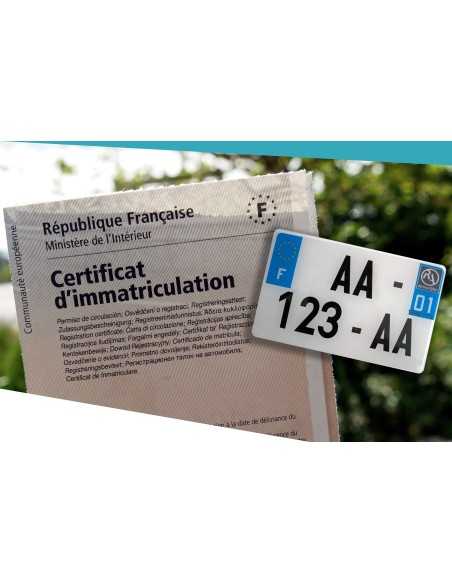 Forfait de mise en route, carte grise et plaque 125